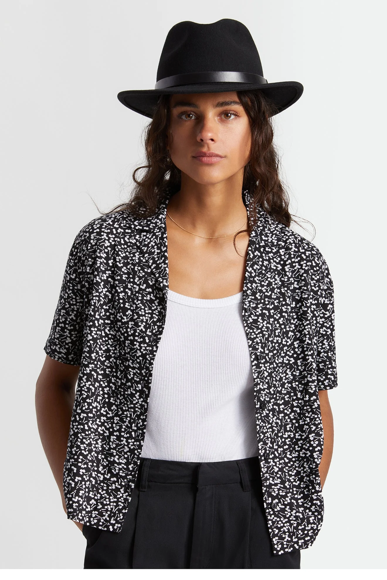 Messer Fedora Black Black Wool Felt Hat - Image 2