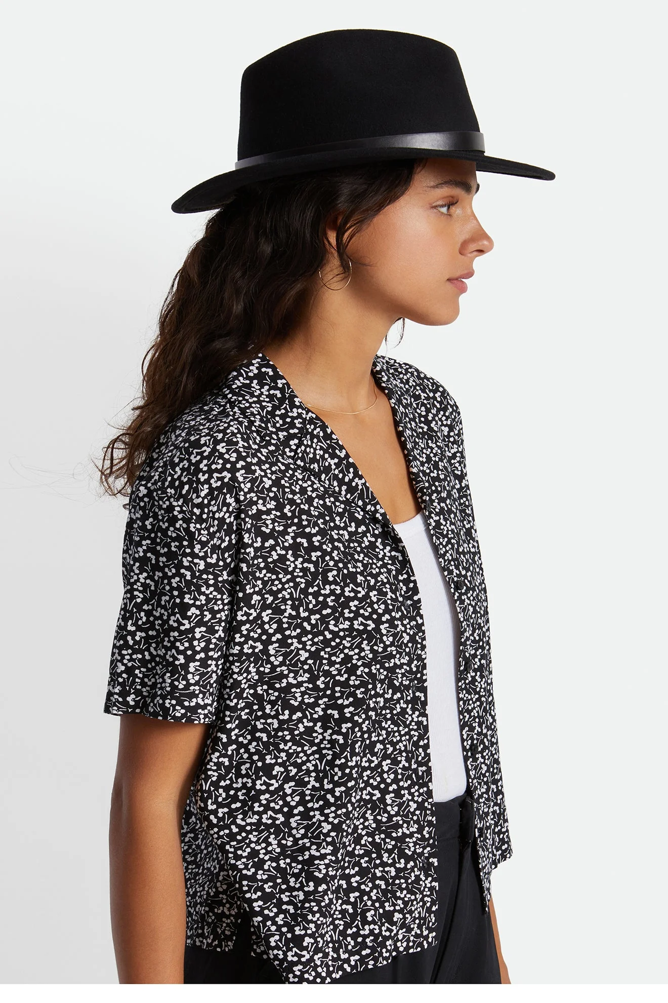 Messer Fedora Black Black Wool Felt Hat - Image 3