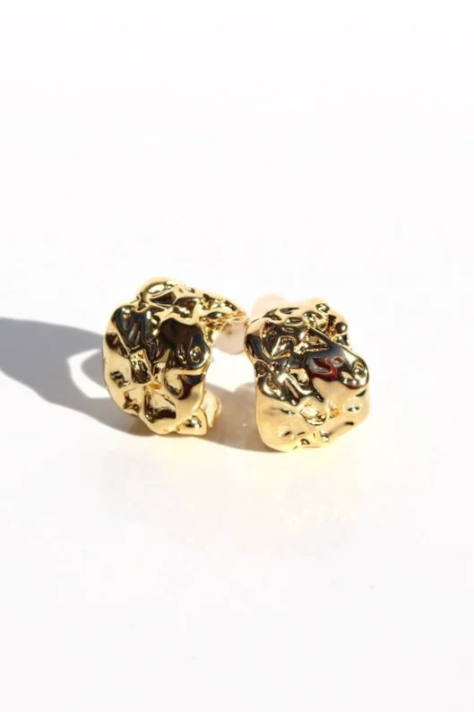 Molten Drop EOL Gold Earrings - Image 2