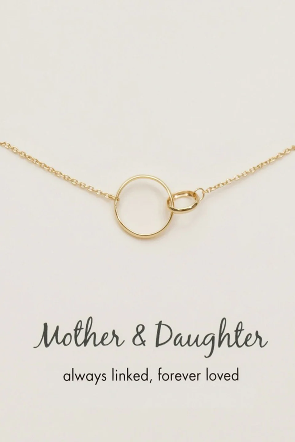 Mother + Daughter 14k Gold Plate Double Circle Necklace - Image 2