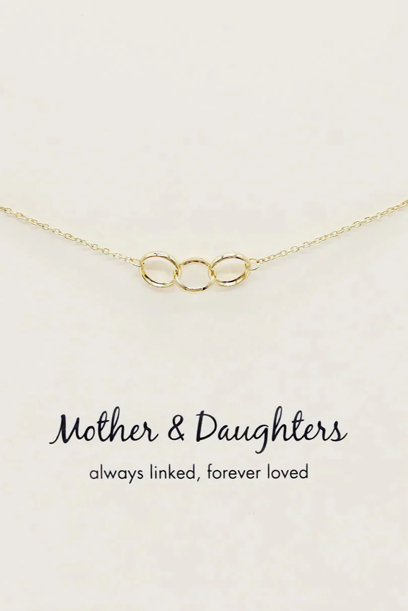 Mother + Daughter 14k Gold Plate Triple Circles Necklace