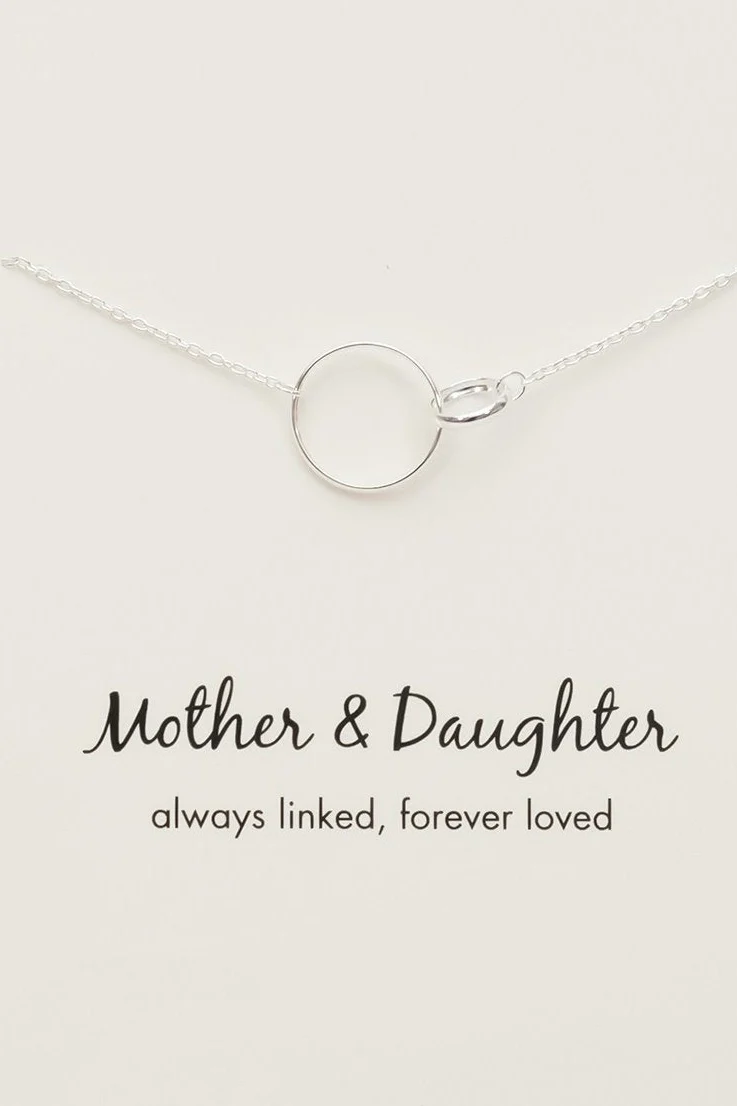 Mother + Daughter Sterling Silver Double Circle Necklace