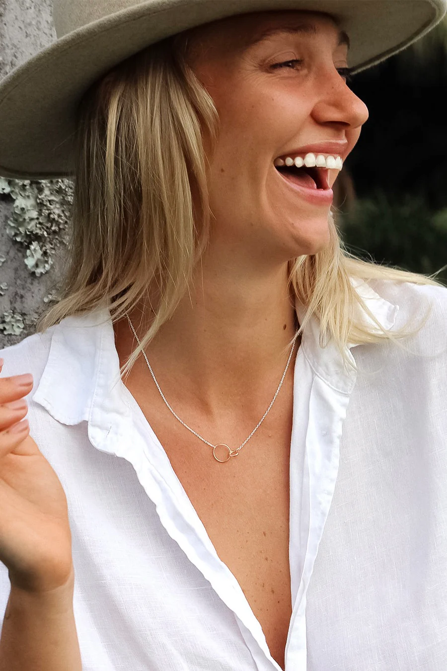 Mother + Daughter Sterling Silver Double Circle Necklace - Image 2
