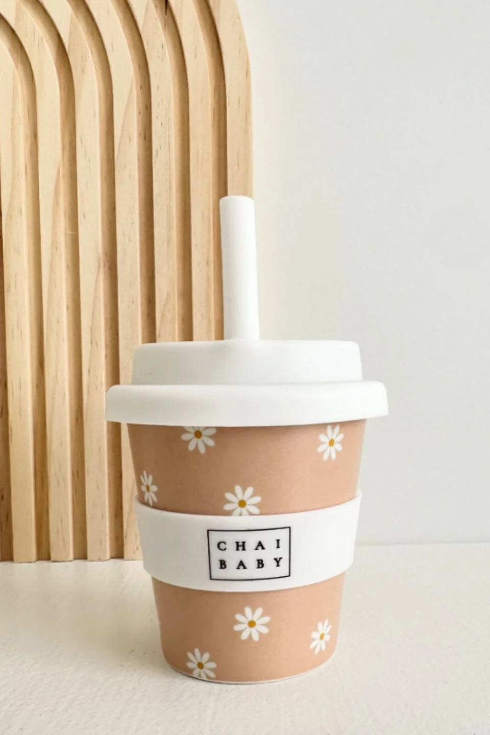 Natural Tan Daisy Babyccino + Fluffy Cup - Image 2