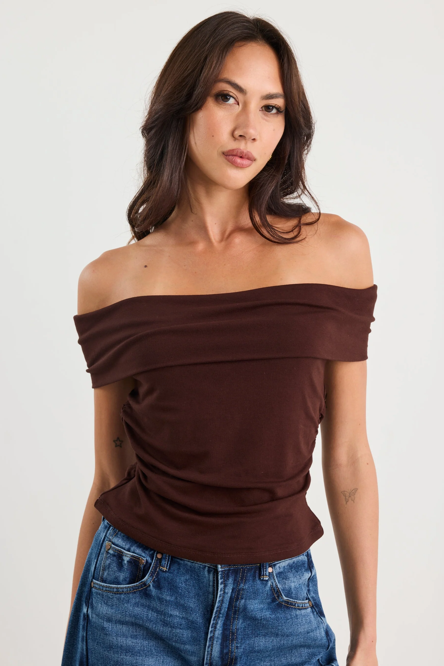 Nightlife Dark Chocolate Stretch Multi Fit Sleeveless Top - Image 4