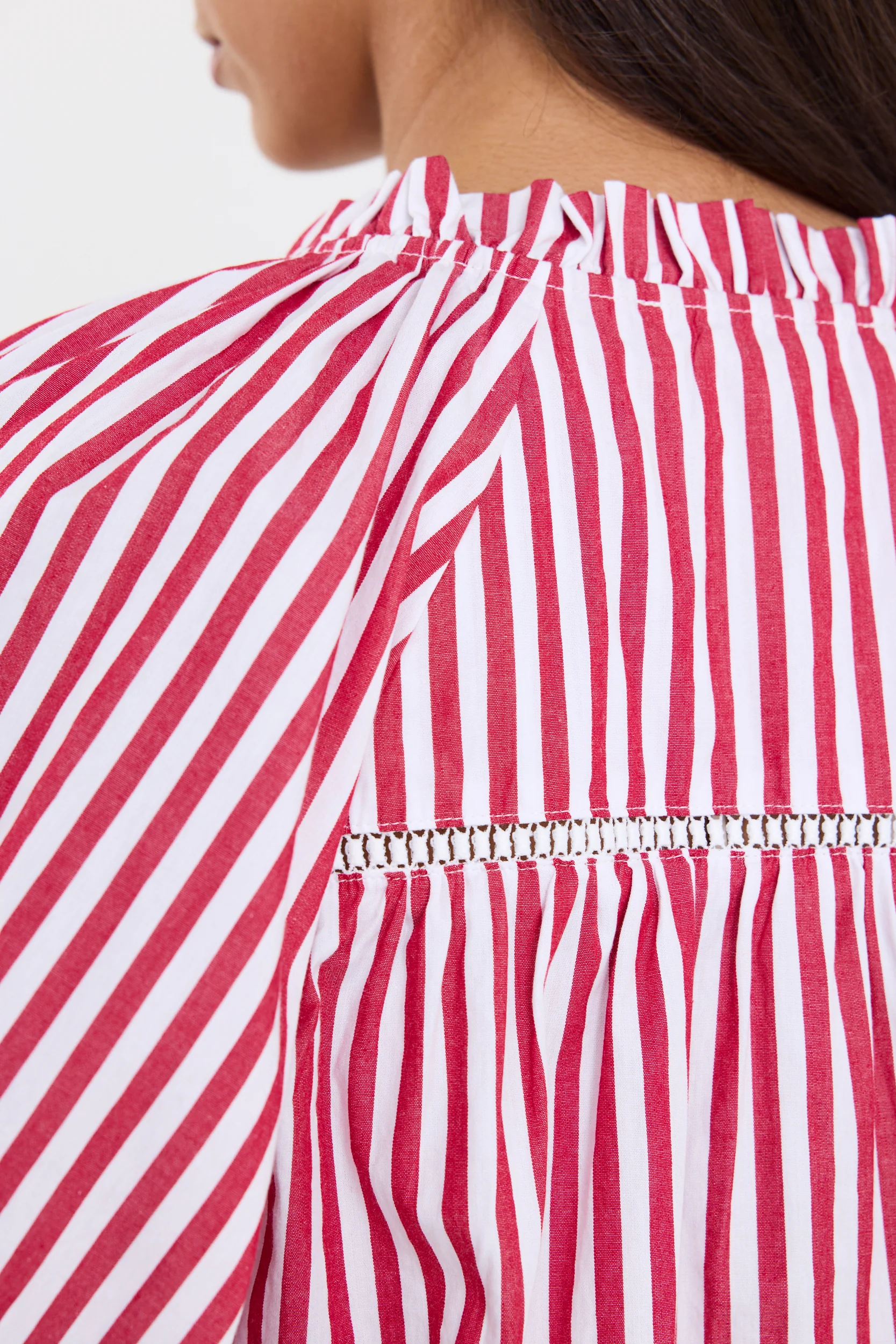 Noetic Red Stripe Short Sleeve Blouse - Image 5