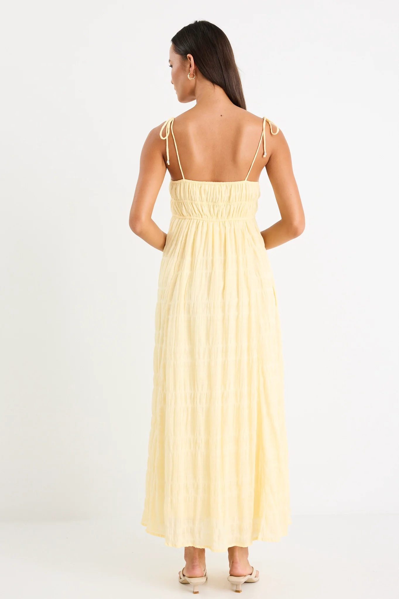 Offshore Butter Shirred Cotton Strappy Maxi Dress - Image 6