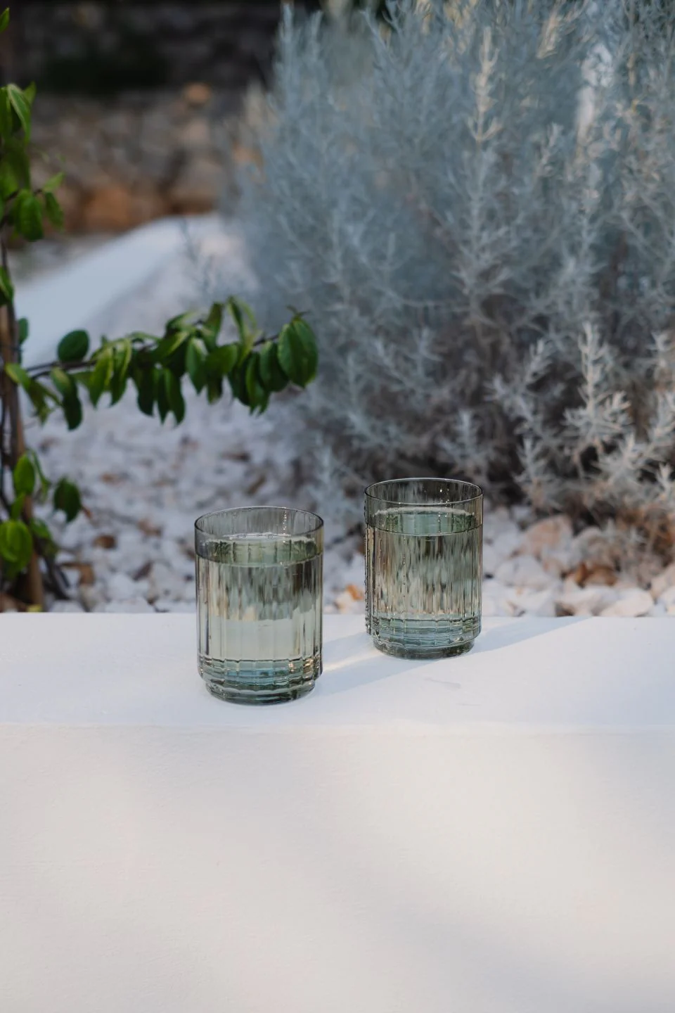 Olive Green Ribbed Set 2 Tumblers - Image 3