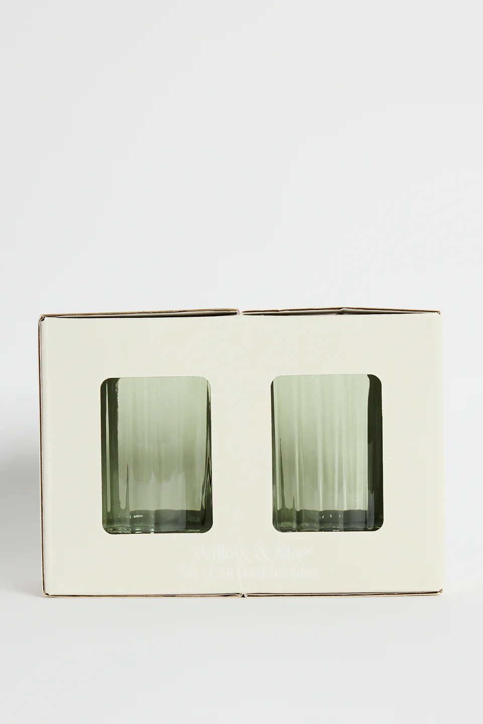 Olive Green Ribbed Set 2 Tumblers - Image 5