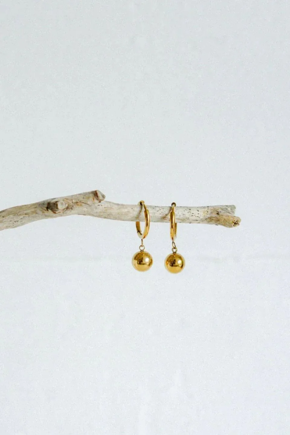 Orb Gold Plated EOL Hoop Earrings - Image 2
