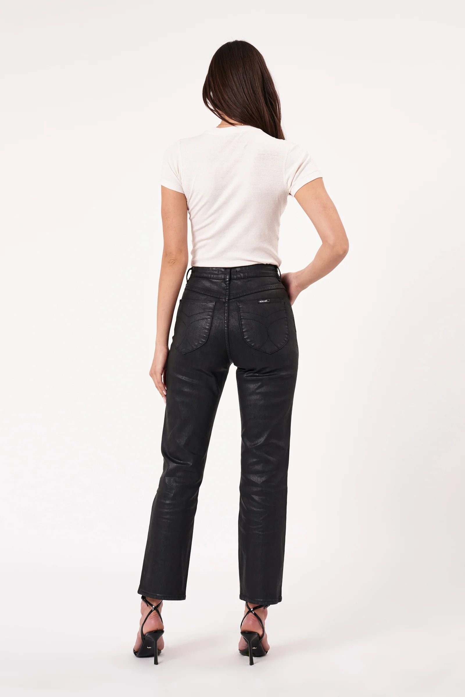 Original Black Coated High Straight Denim Jean - Image 5