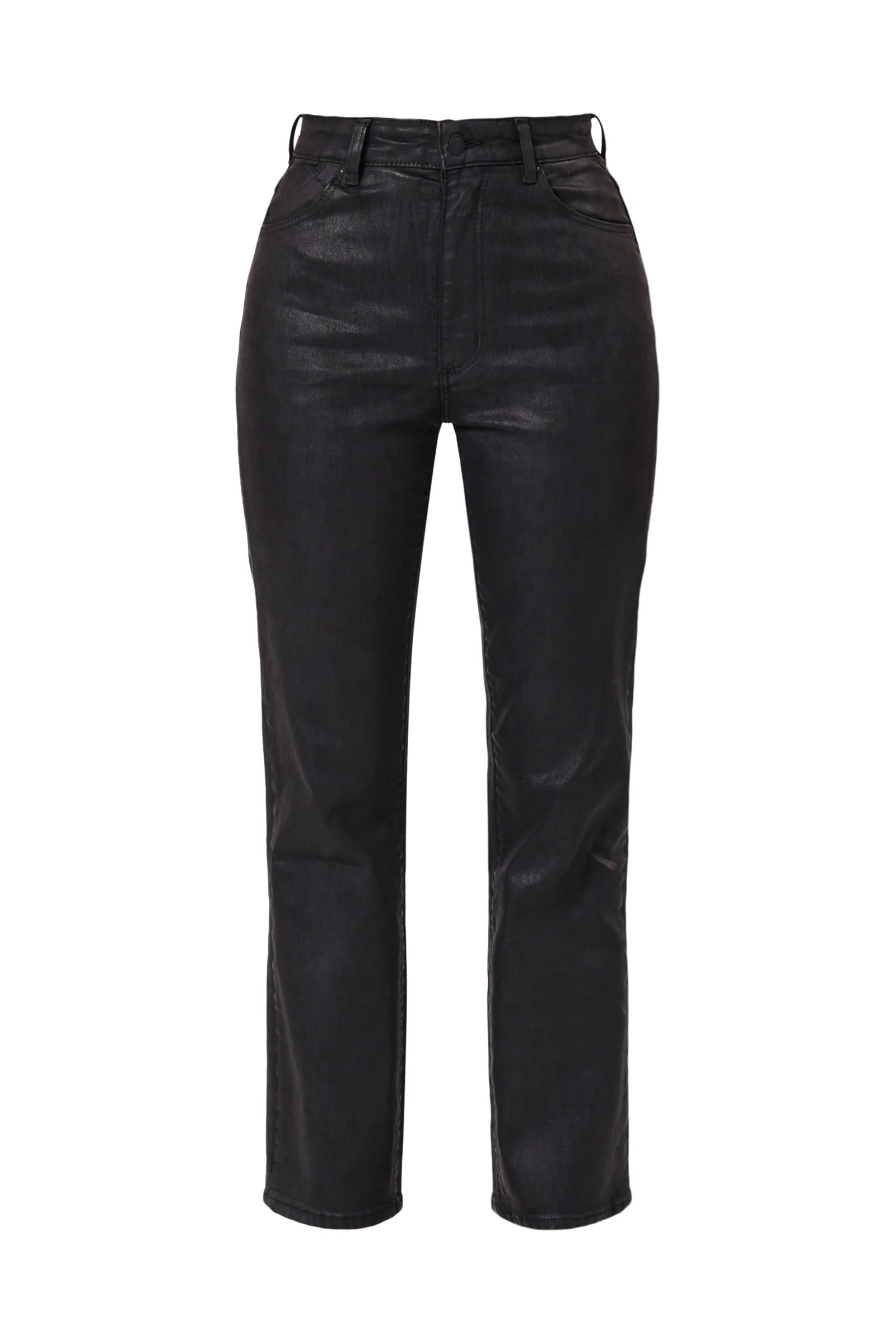 Original Black Coated High Straight Denim Jean - Image 6