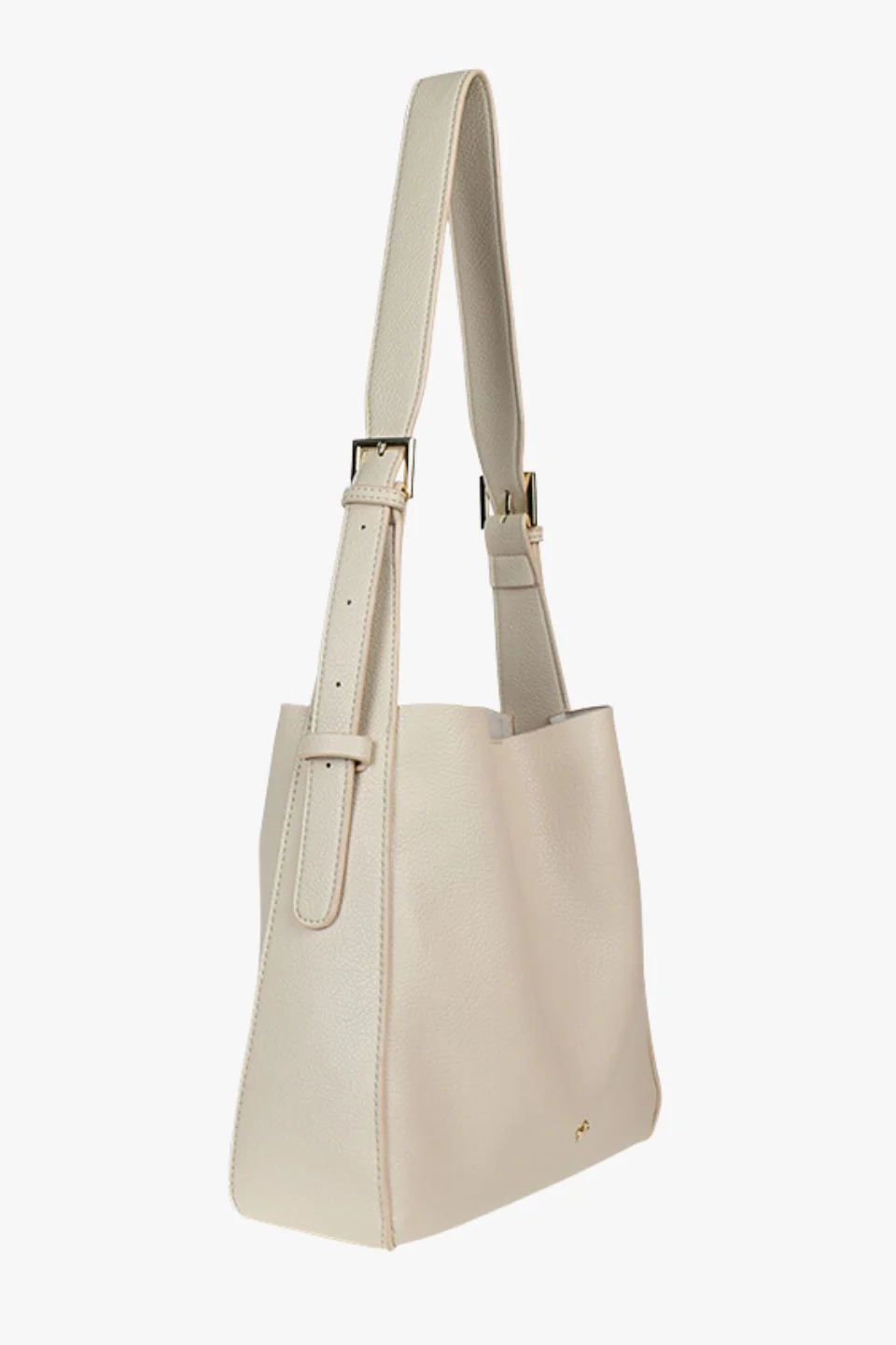 Otto Beige Grain Hobo Bucket Bag - Image 4
