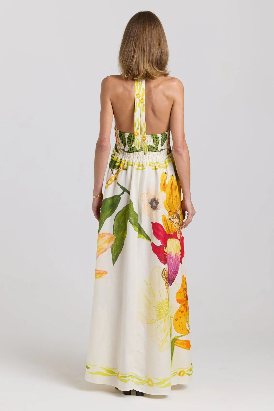 Paloma Multi Print Halter Sleeveless Maxi Dress - Image 3