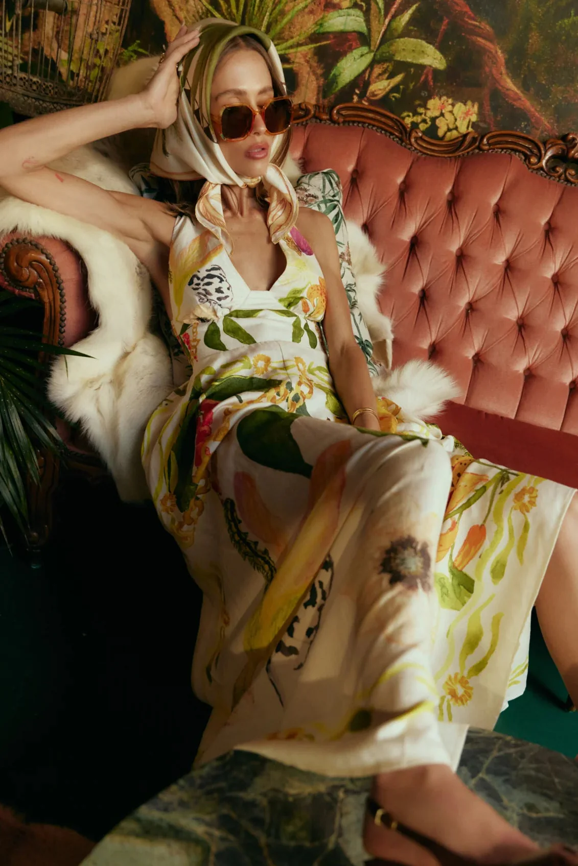 Paloma Multi Print Halter Sleeveless Maxi Dress - Image 6