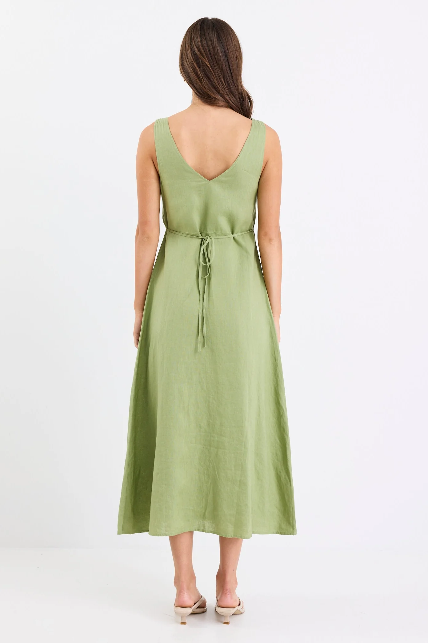 Panama Moss Sleeveless Button Front Midi Dress - Image 6