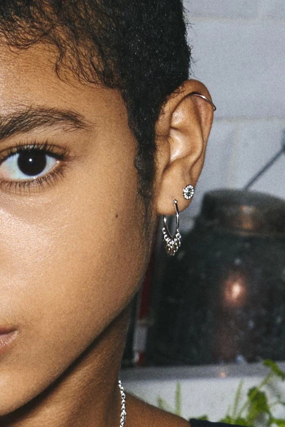 Panna Silver Charm EOL Hoop Earrings - Image 2