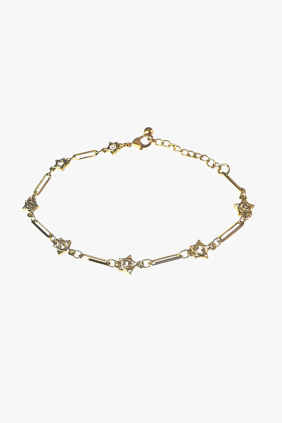 Paperclip + Star Gold Bracelet
