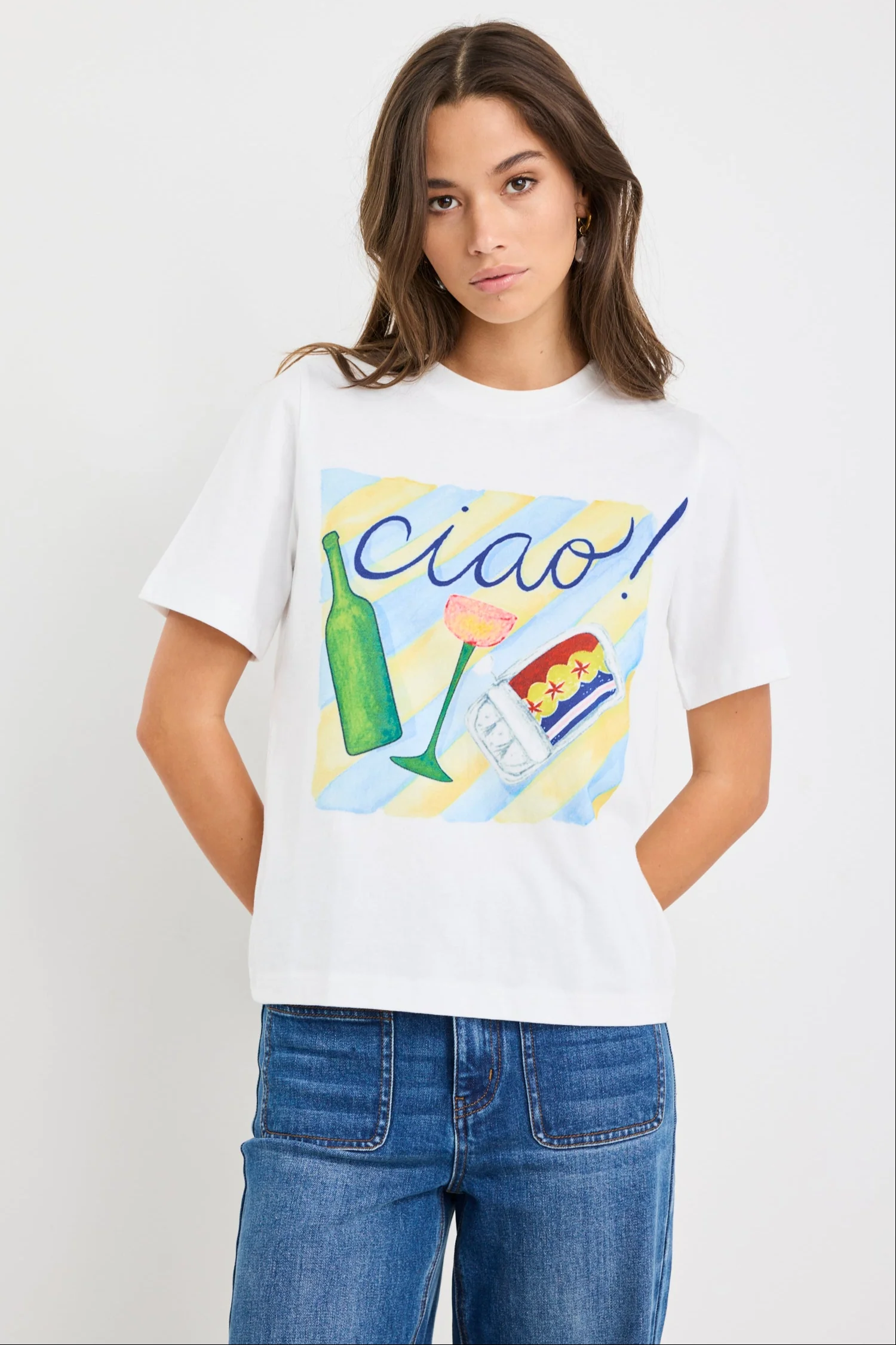 Paradiso Paradise Print Ivory Boxy Tee