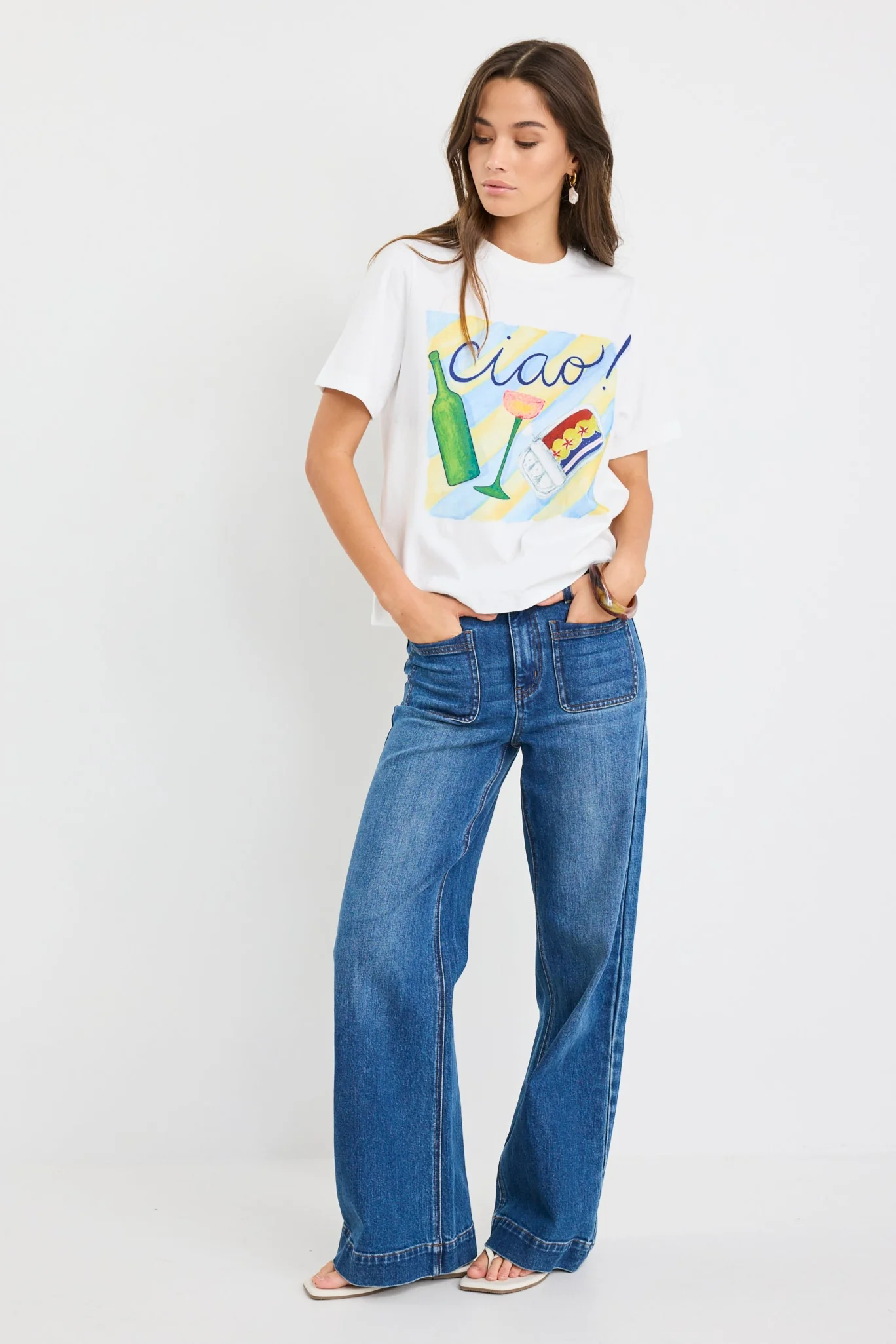 Paradiso Paradise Print Ivory Boxy Tee - Image 2