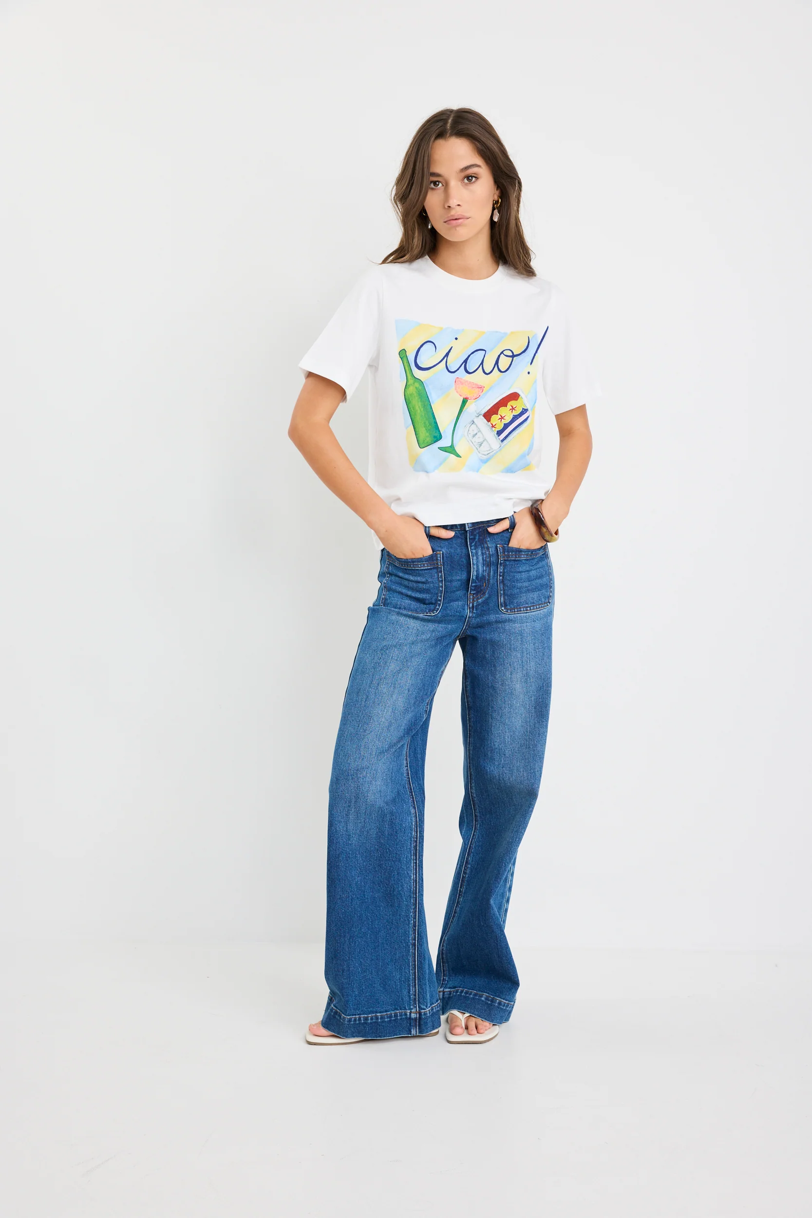 Paradiso Paradise Print Ivory Boxy Tee - Image 3
