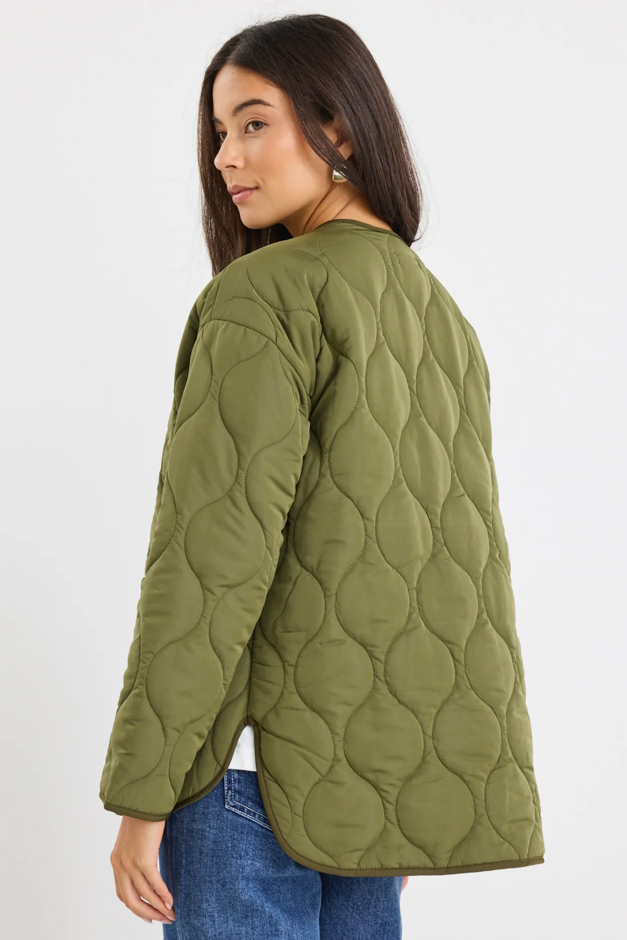 Peak Khaki Oversized Padded Shell Jacket - Image 8