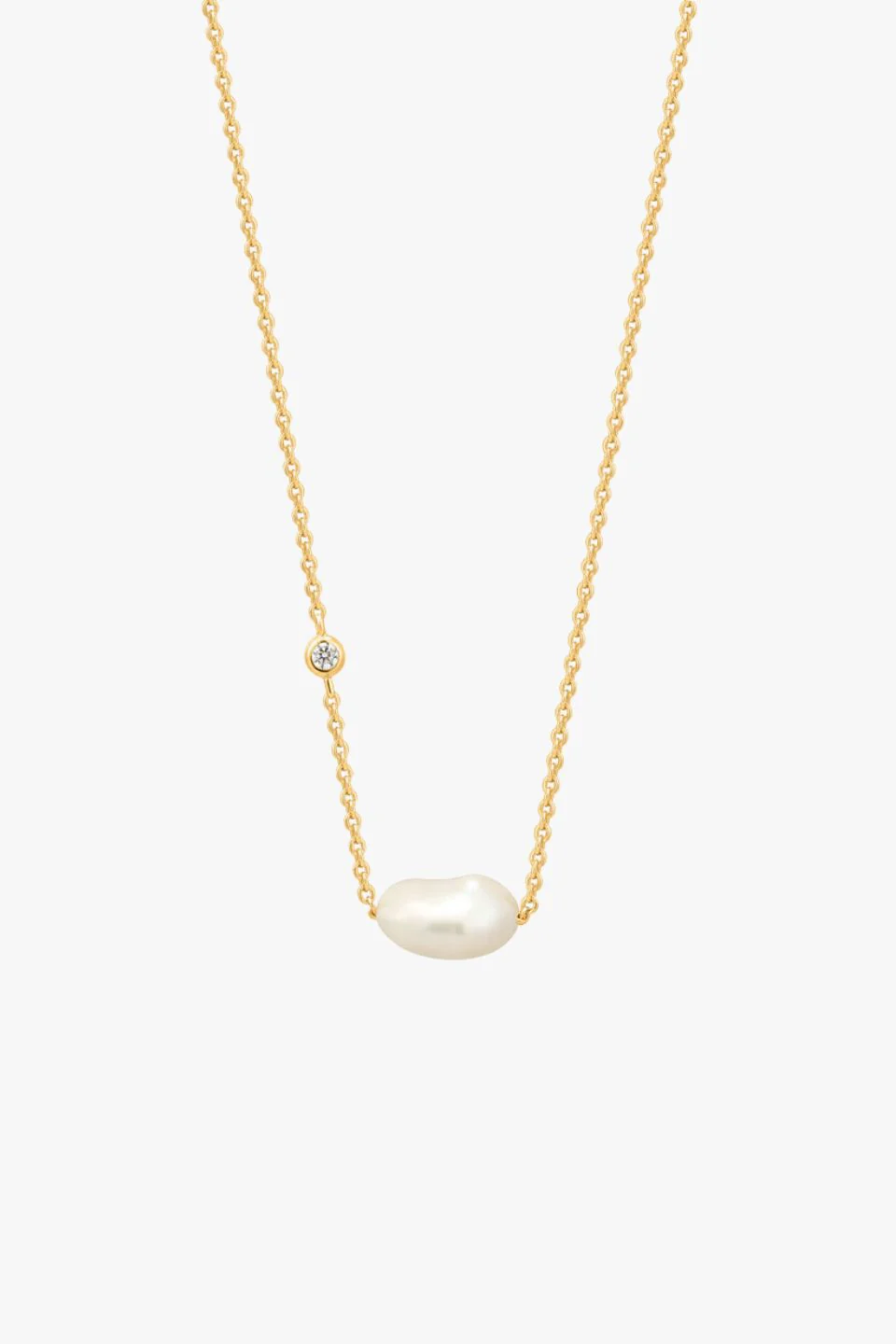 Pearl Bar Gold Necklace