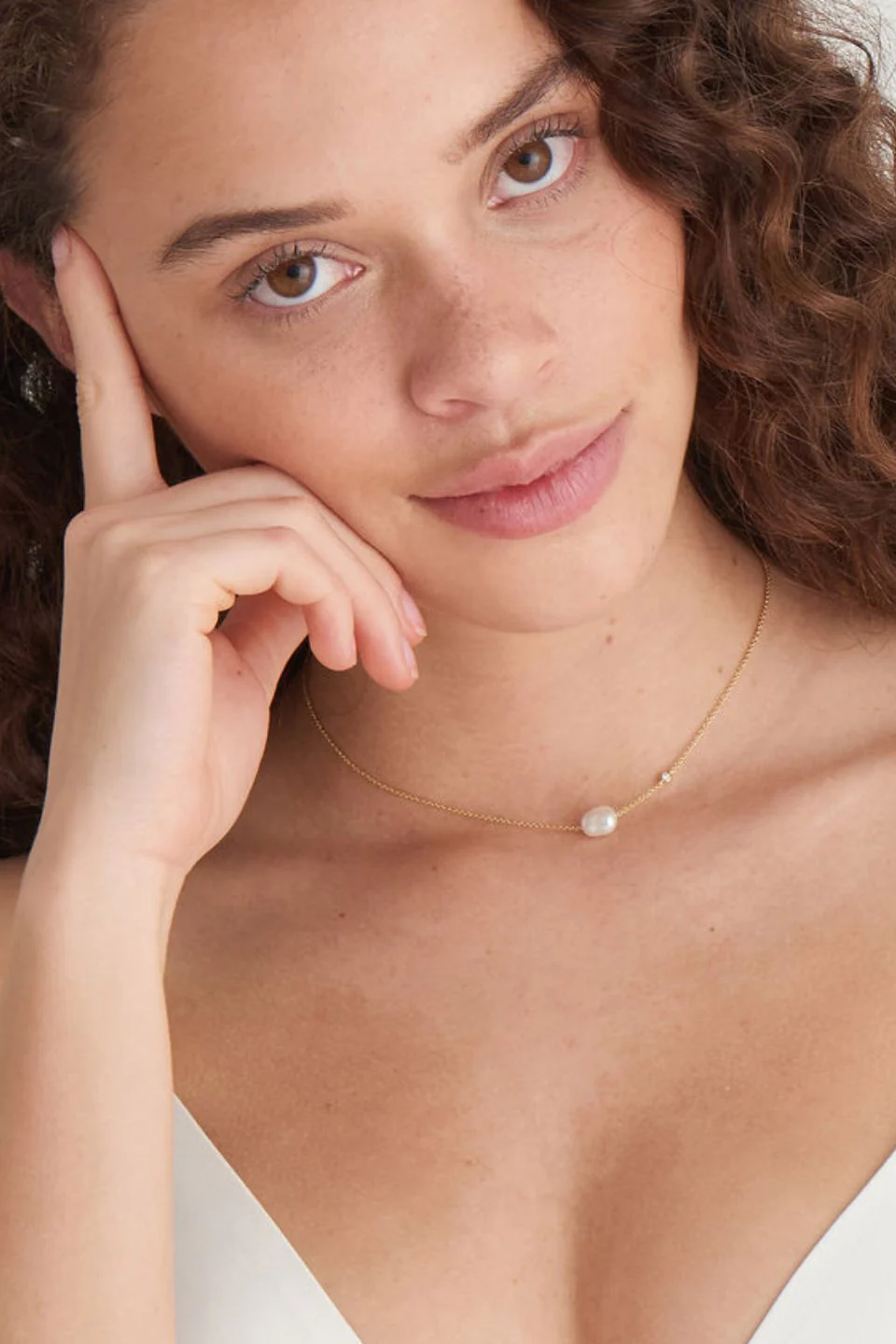 Pearl Bar Gold Necklace - Image 2