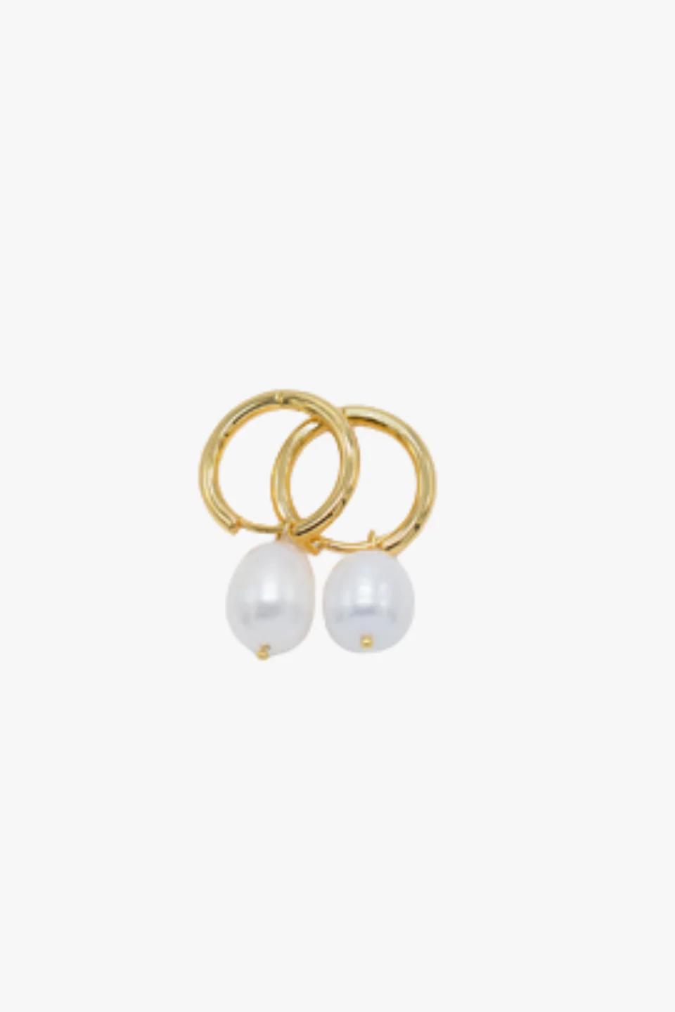 Pearl Gold EOL Hoop Huggies
