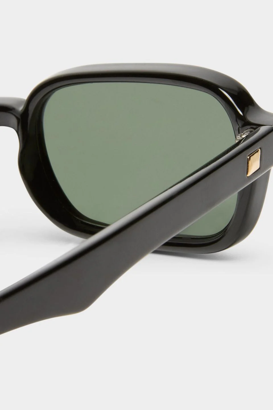 Pilferer Black Narrow Rectangular Khaki Lens Sunglasses - Image 5