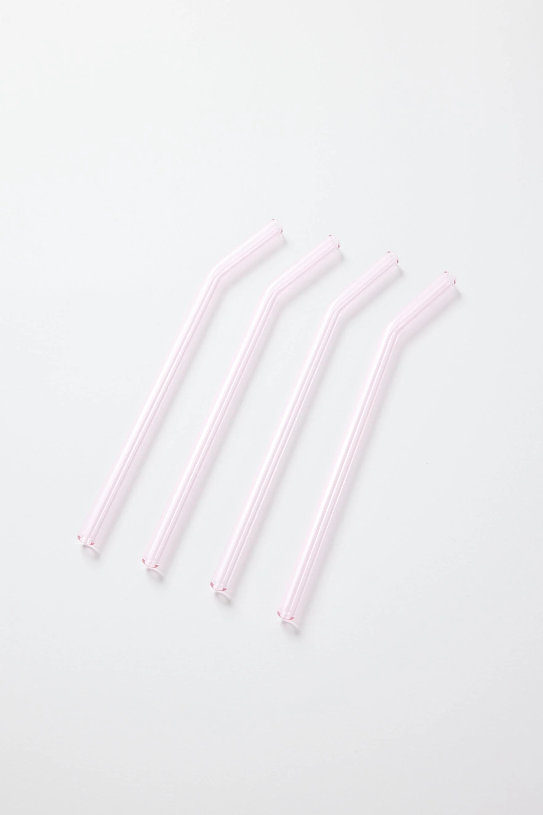 Pink Straight Reuseable Pk 4 Glass Drinking Straws - Image 3