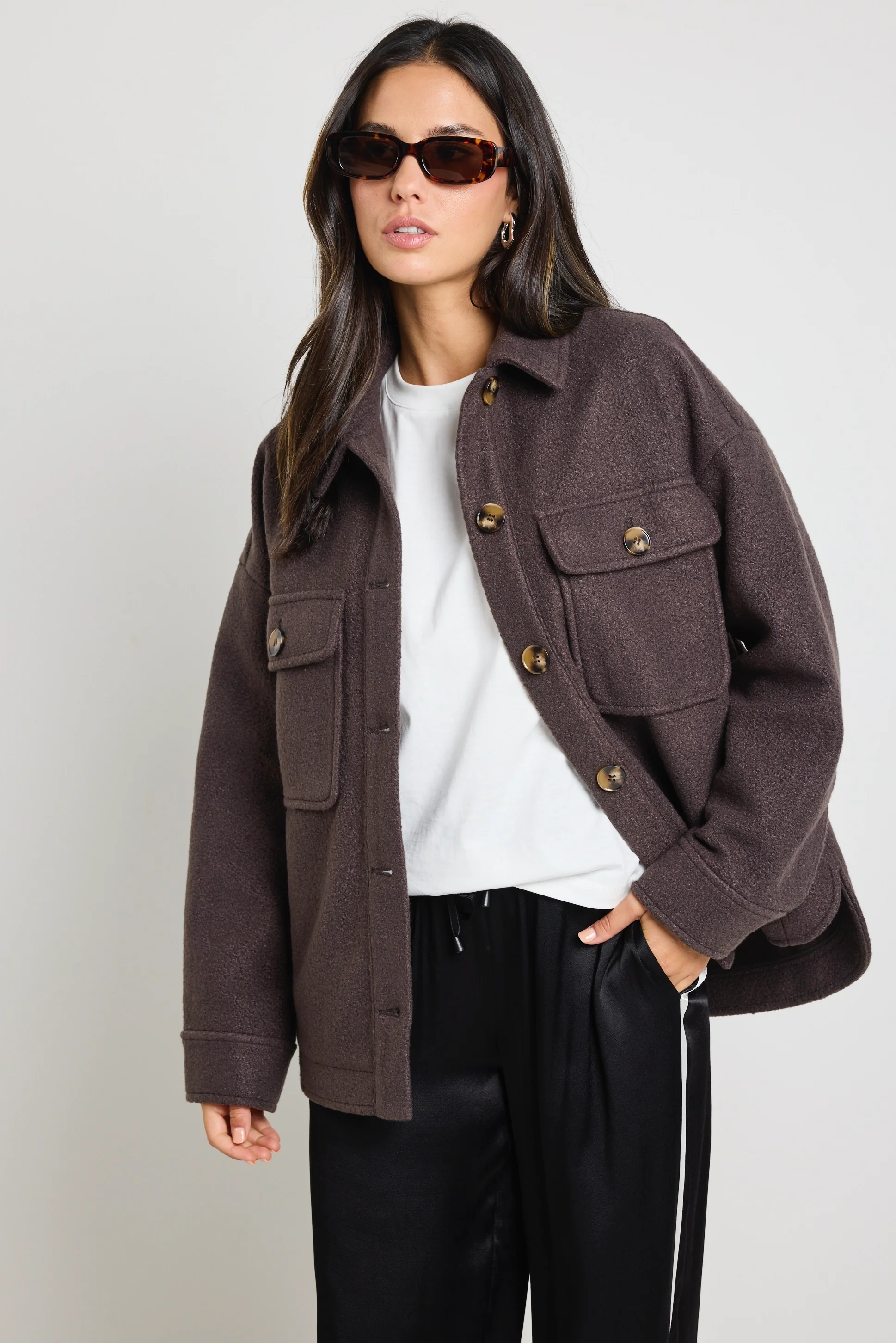 Pinot Chocolate Oversized Shacket - Image 3