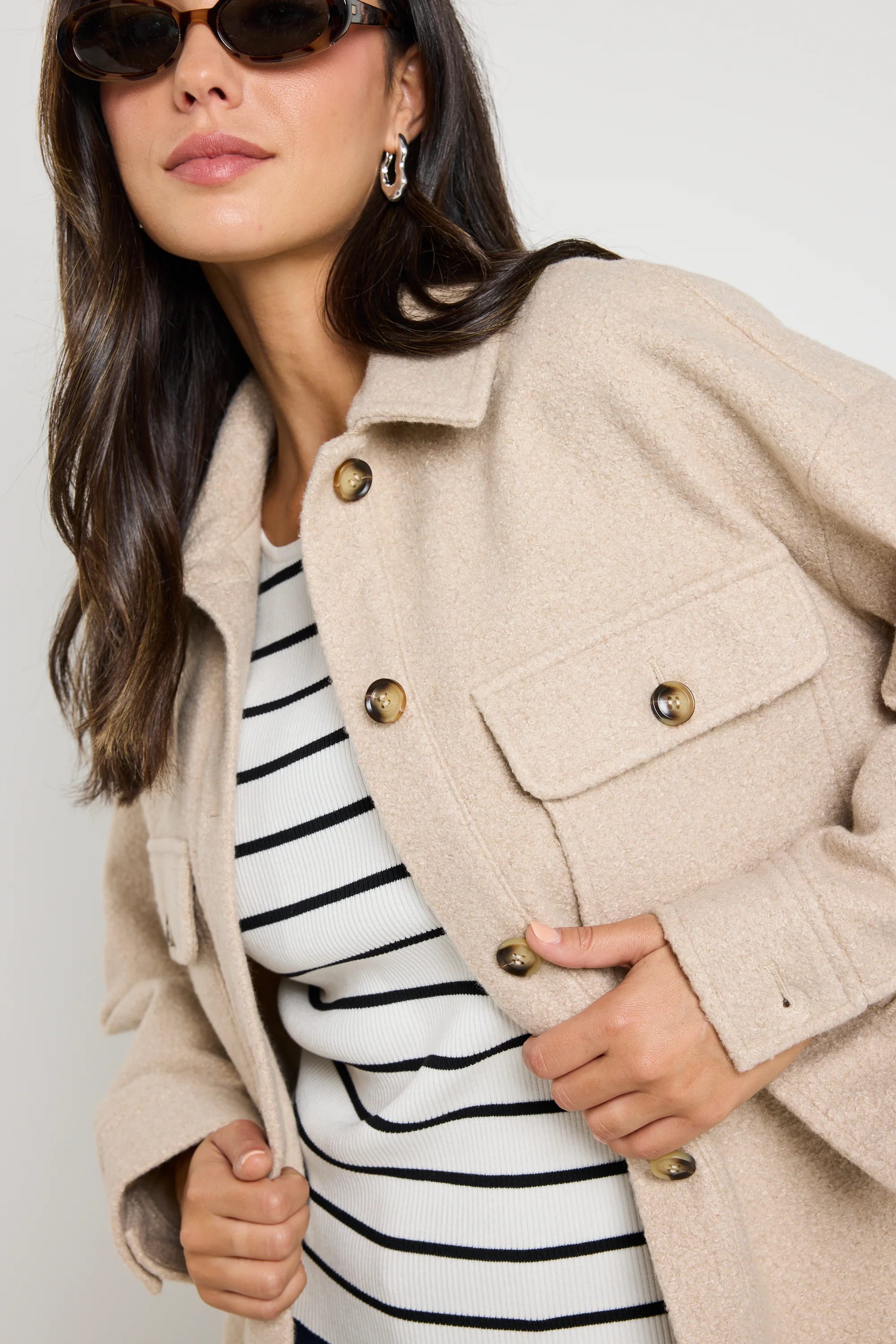 Pinot Taupe Oversized Shacket - Image 3