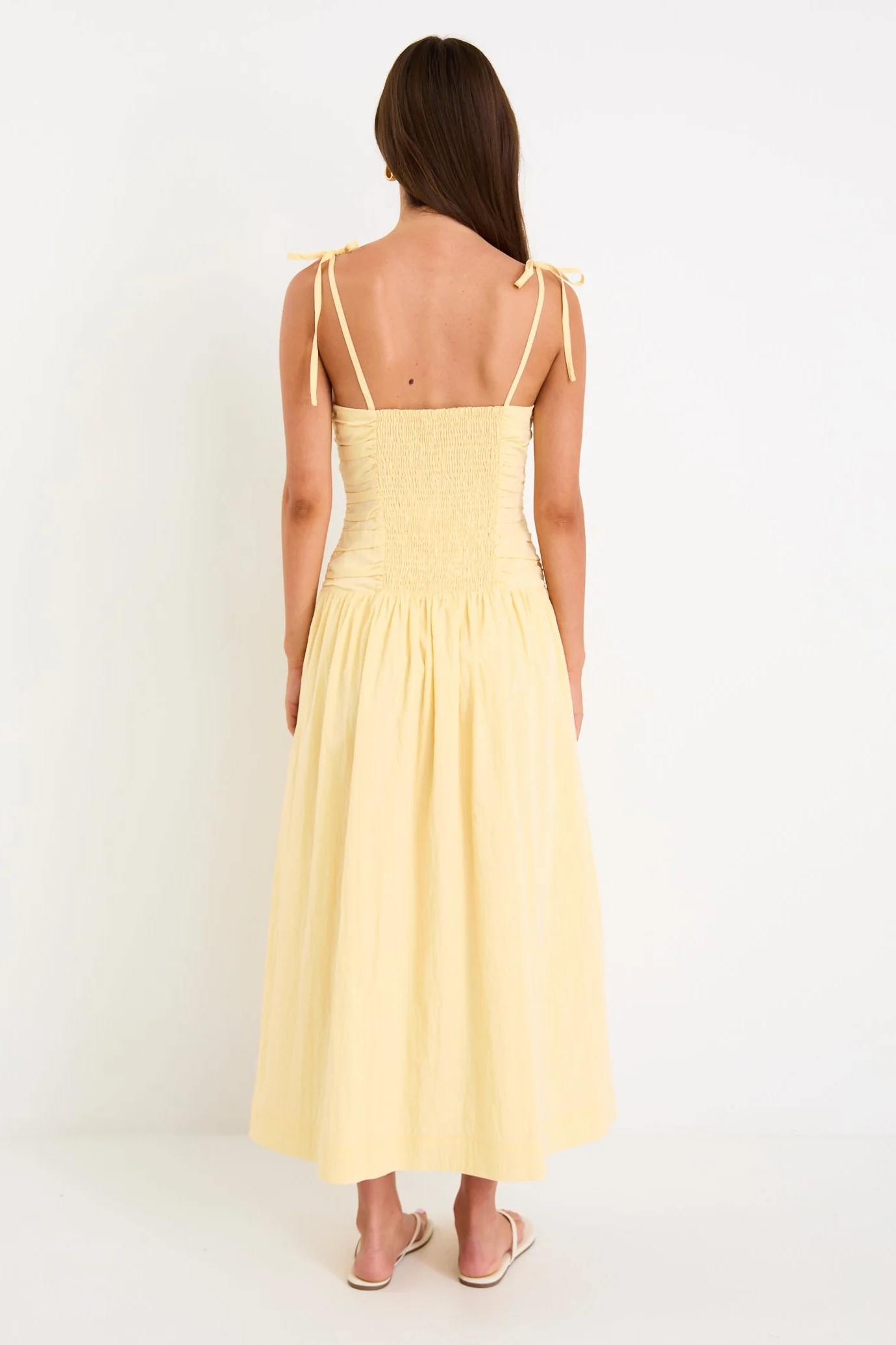 Pisa Butter Tie Straps Pleated Bodice Maxi Dress - Image 4