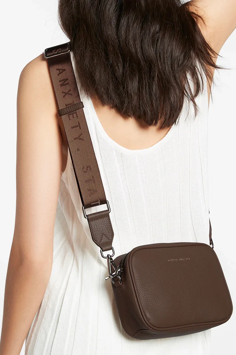 Plunder Cocoa Crossbody Bag Webbed Strap - Image 5