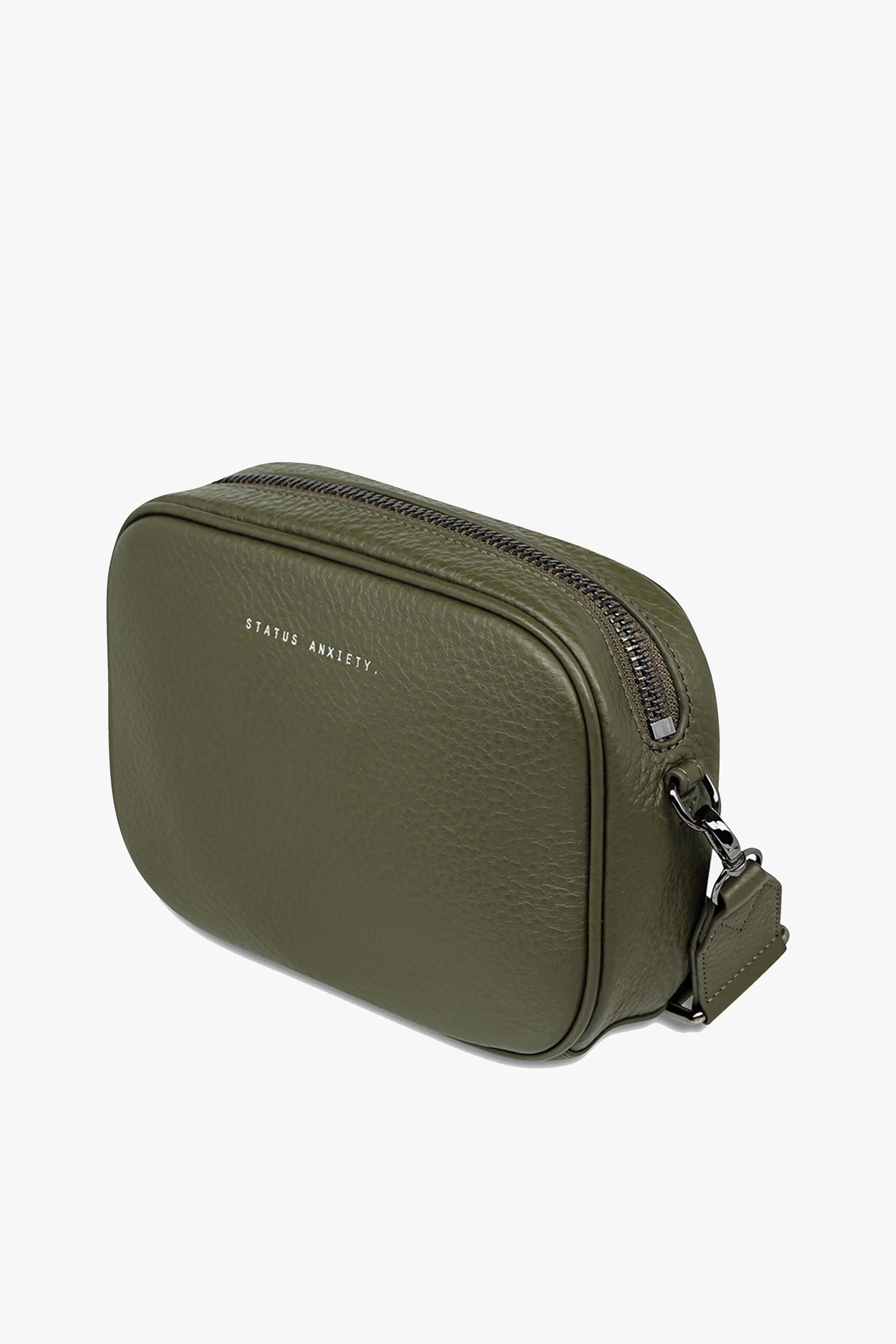 Plunder Khaki Crossbody Bag Webbed Strap - Image 4