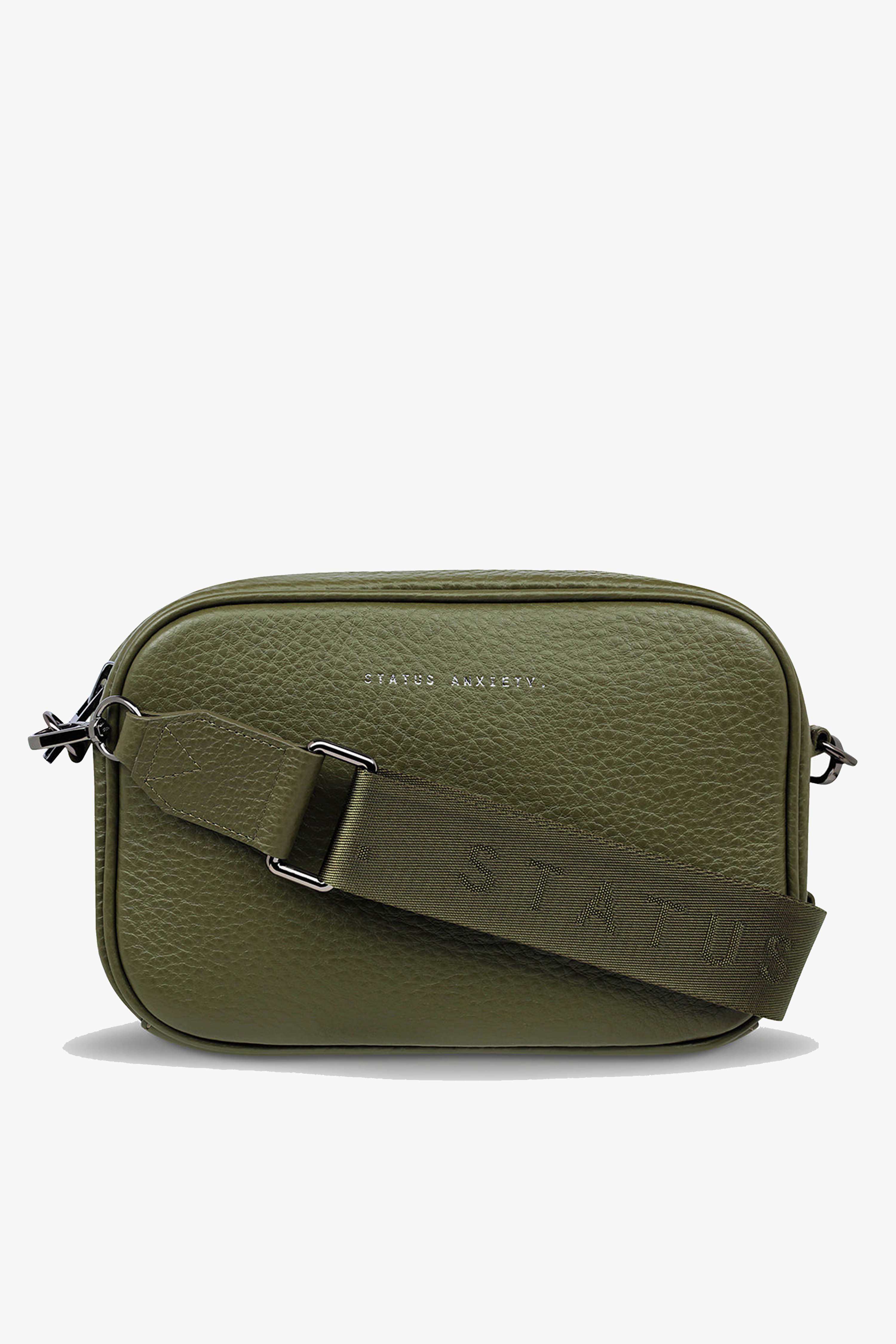 Plunder Khaki Crossbody Bag Webbed Strap - Image 5