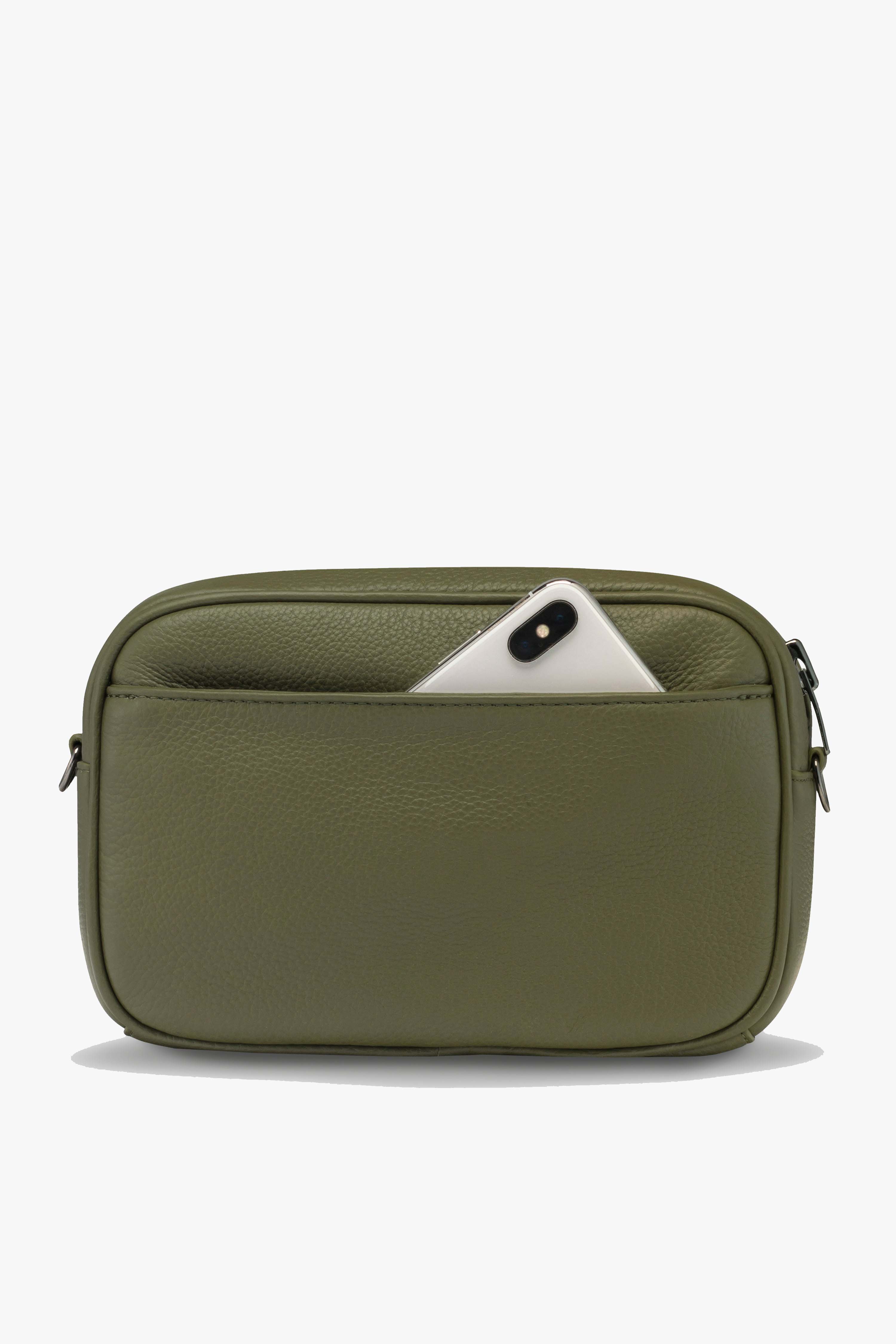 Plunder Khaki Crossbody Bag Webbed Strap - Image 6