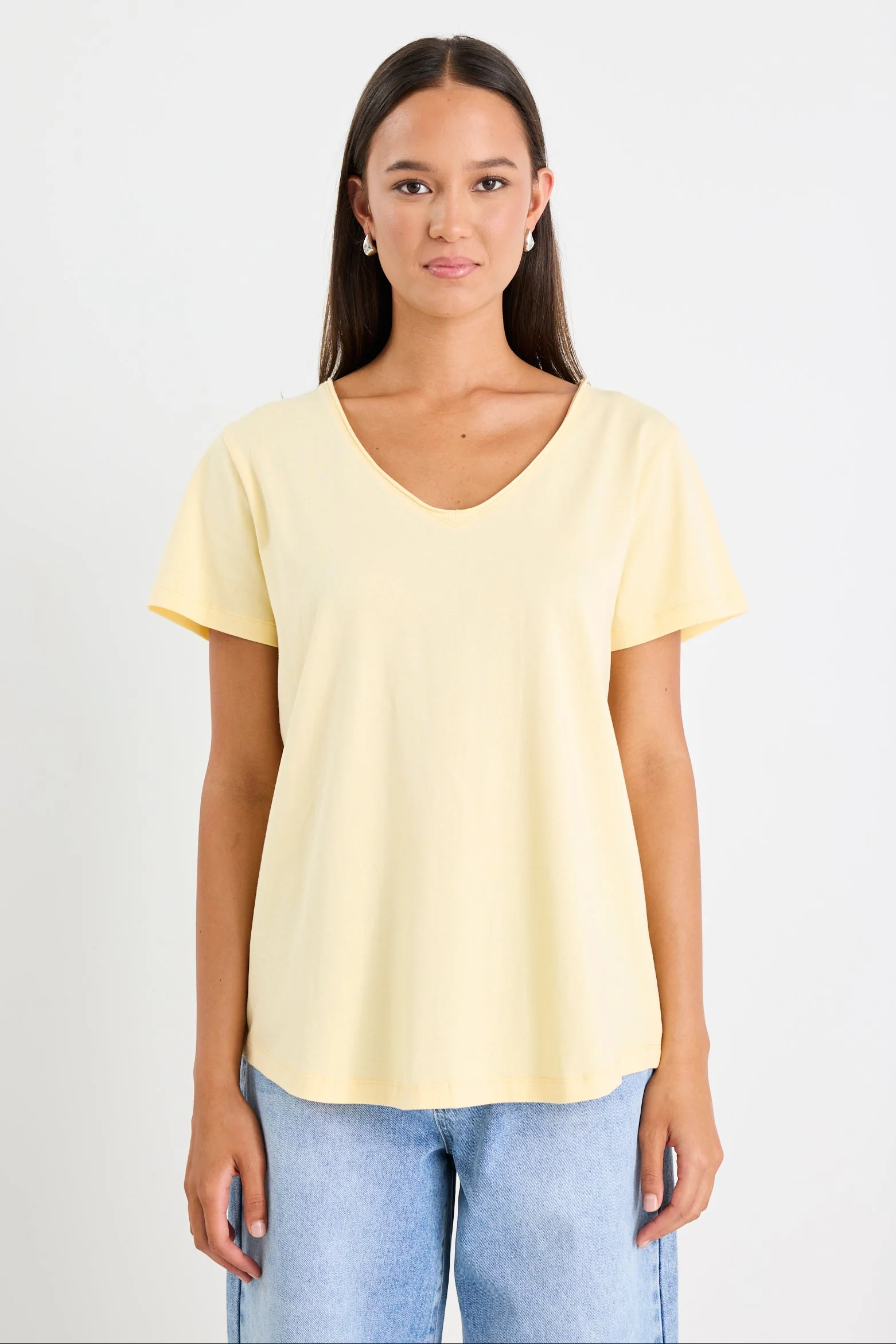 Poetry Butter V Neck Short Sleeved Tee - Image 2