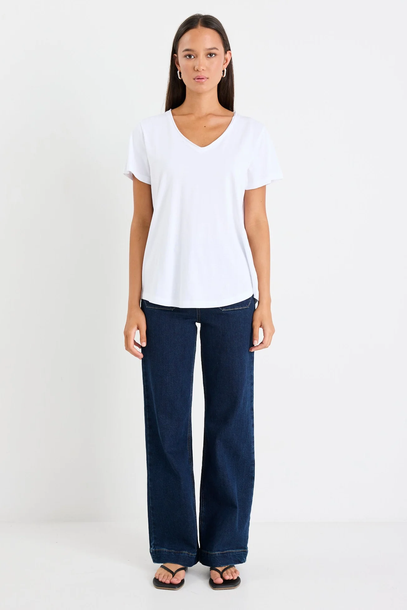 Poetry White V Neck Short Sleeved Tee - Image 2