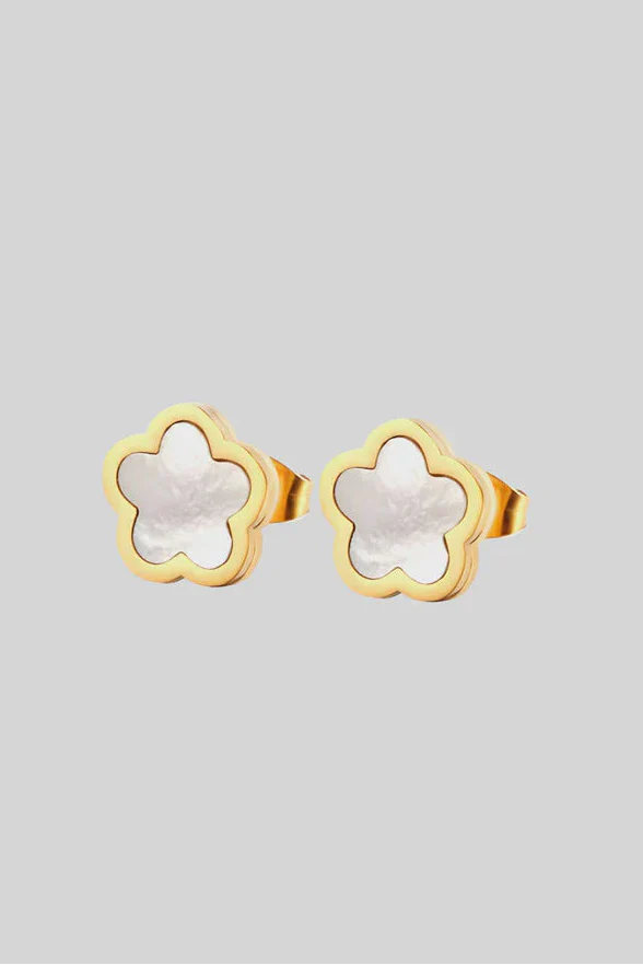 Poppy White Gold Plated Stud Earring - Image 3