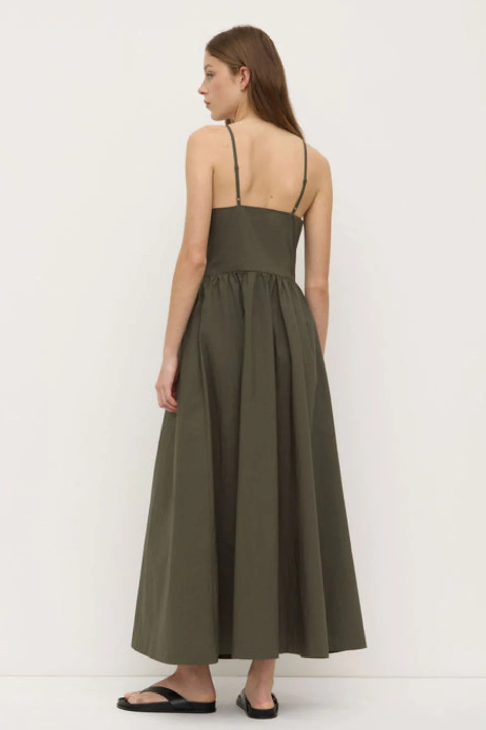 Posie Moss Sleeveless High Neck Cotton Midi Dress - Image 4