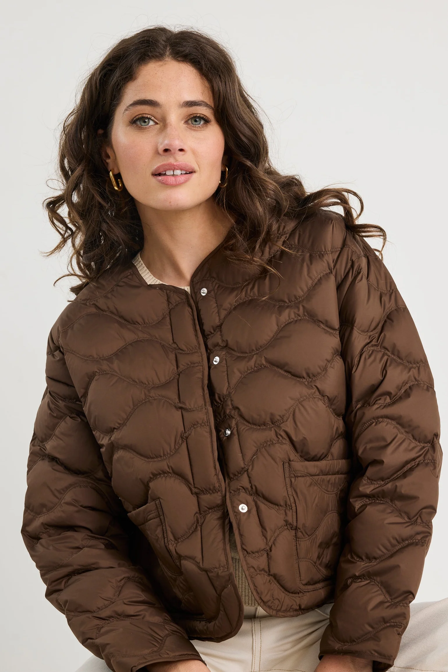 Premium Chocolate Down Filled Quilted Puffer Jacket - Image 4