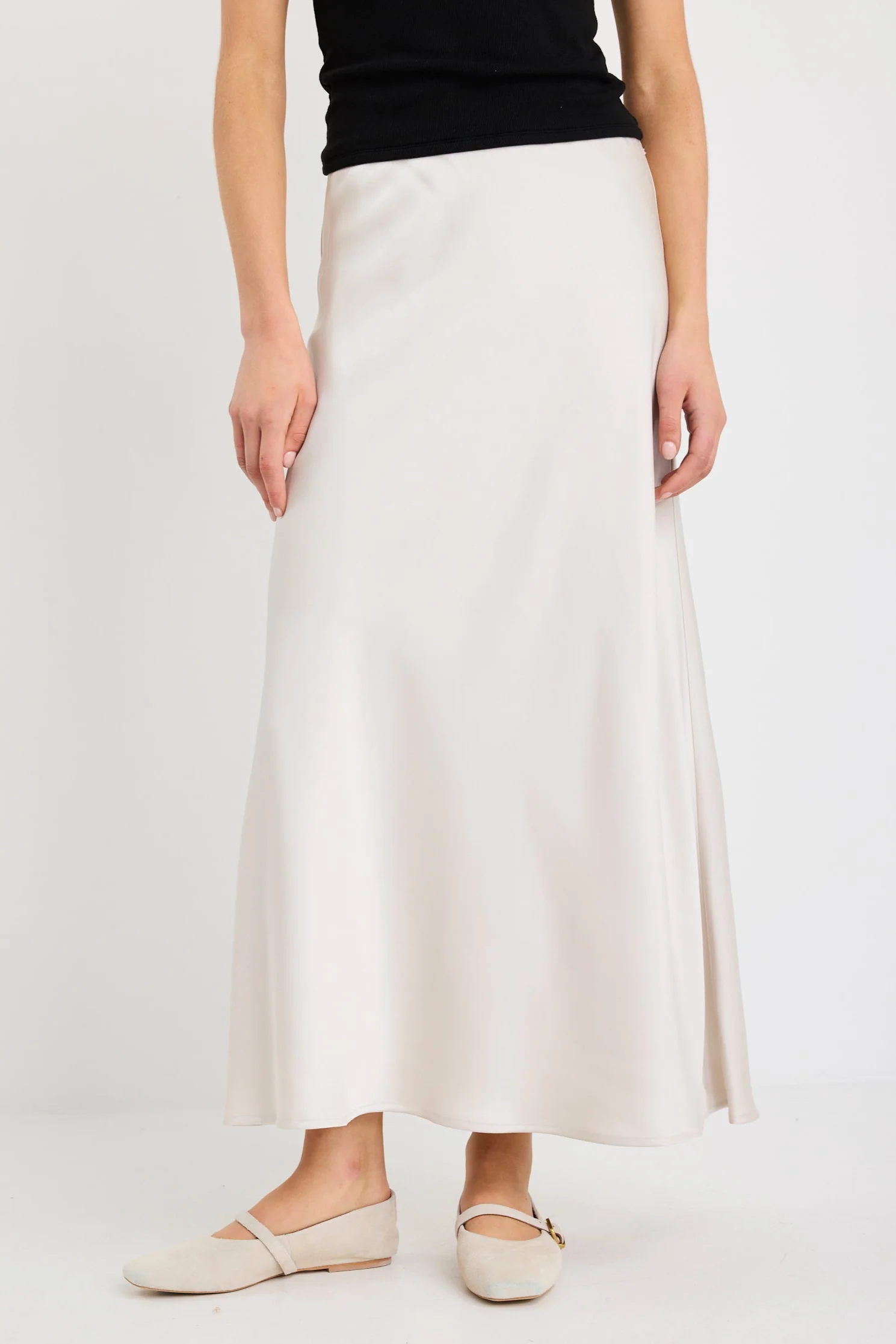 Prodigy Pearl Satin Bias Maxi Skirt - Image 2