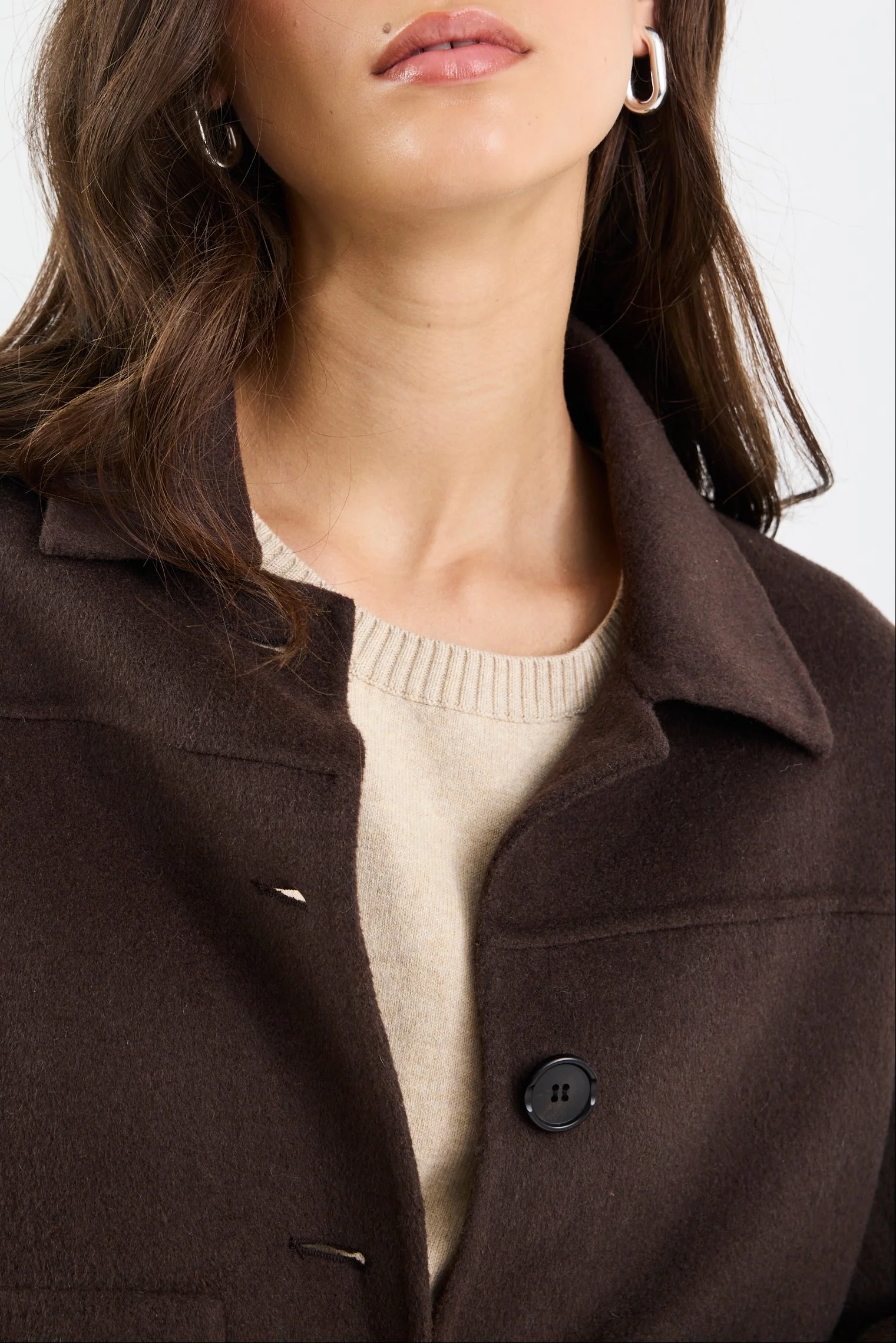 Ranger Chocolate Marle Wool Blend Soft Jacket - Image 4