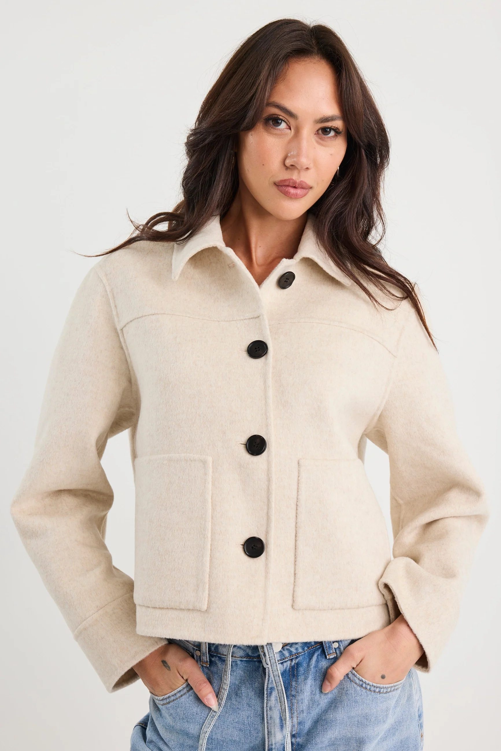 Ranger Oat Marle Wool Blend Soft Jacket - Image 3