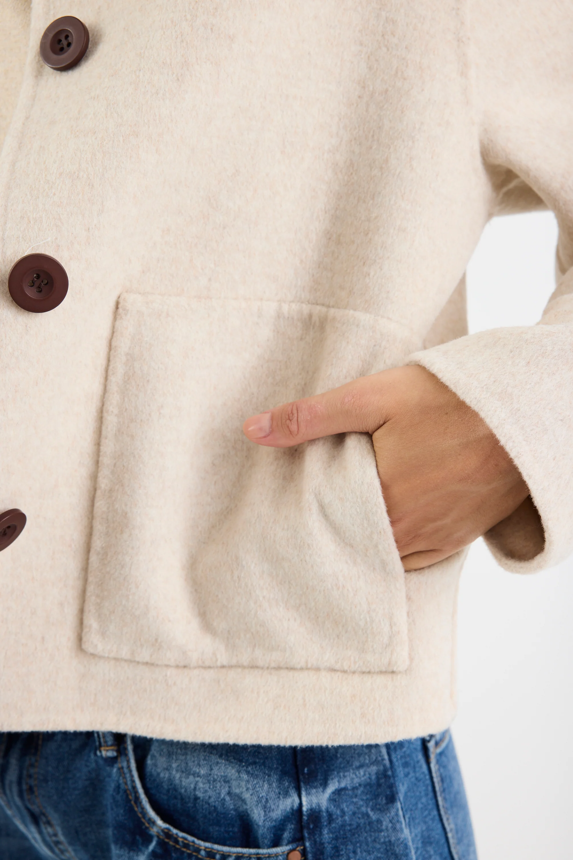 Ranger Oat Marle Wool Blend Soft Jacket - Image 5