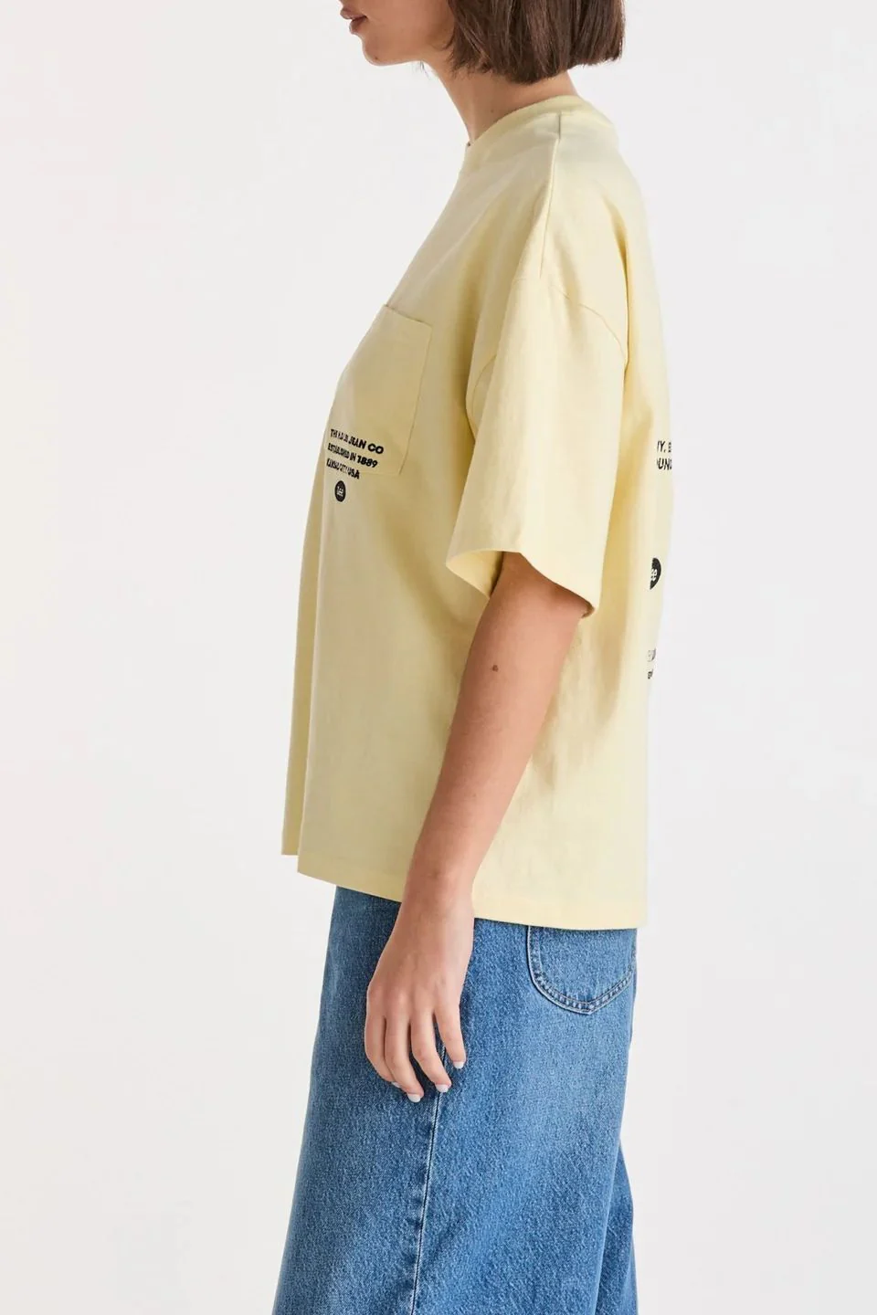 Redefined Lemon Sprit Recycled Cotton Boxy Tee - Image 3