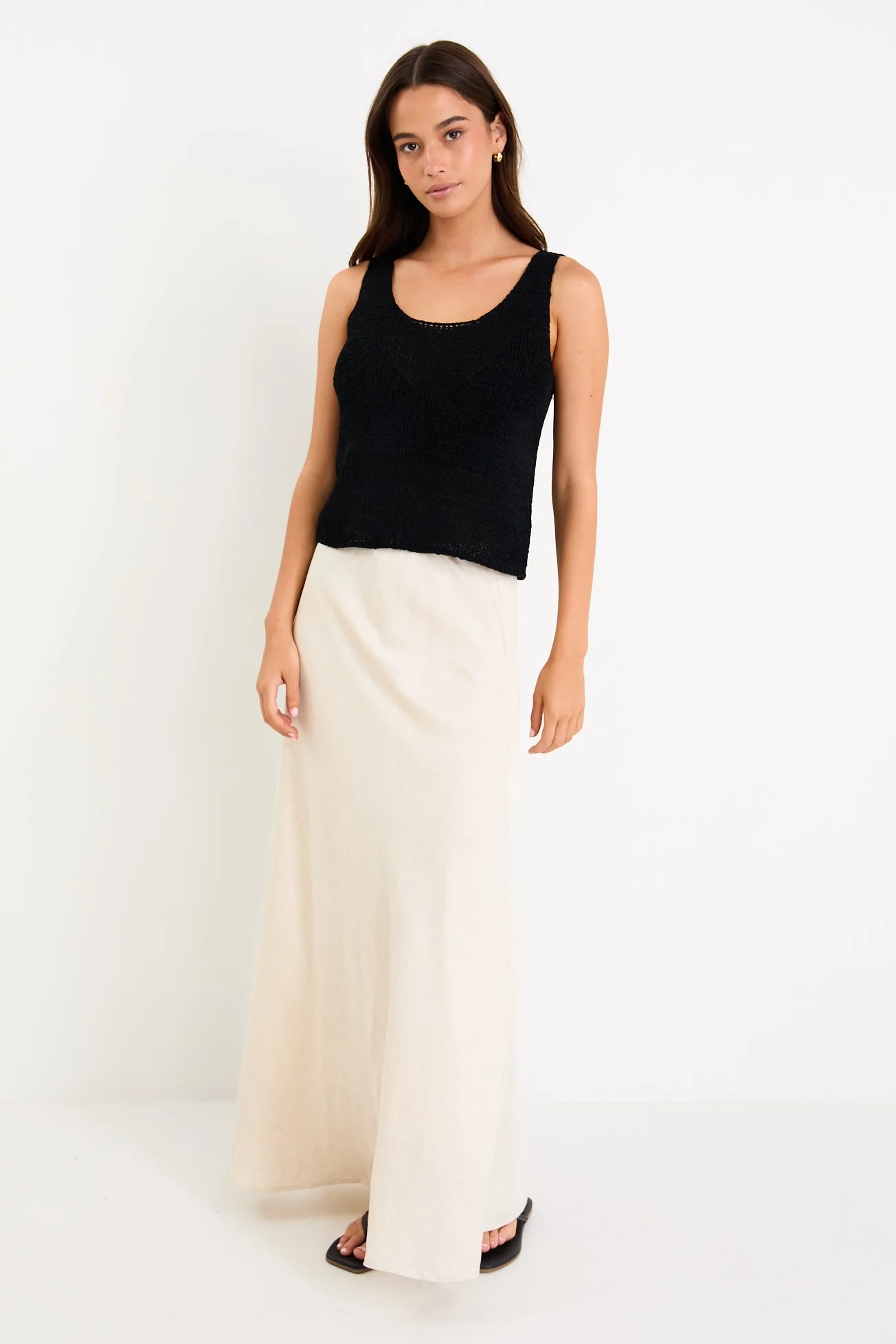 Reef Black Relaxed Knit Tank Top - Image 2