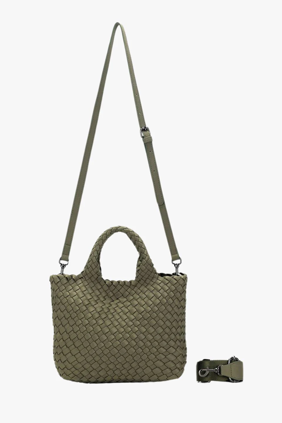Reeva Light Olive Woven Mini Bag - Image 5